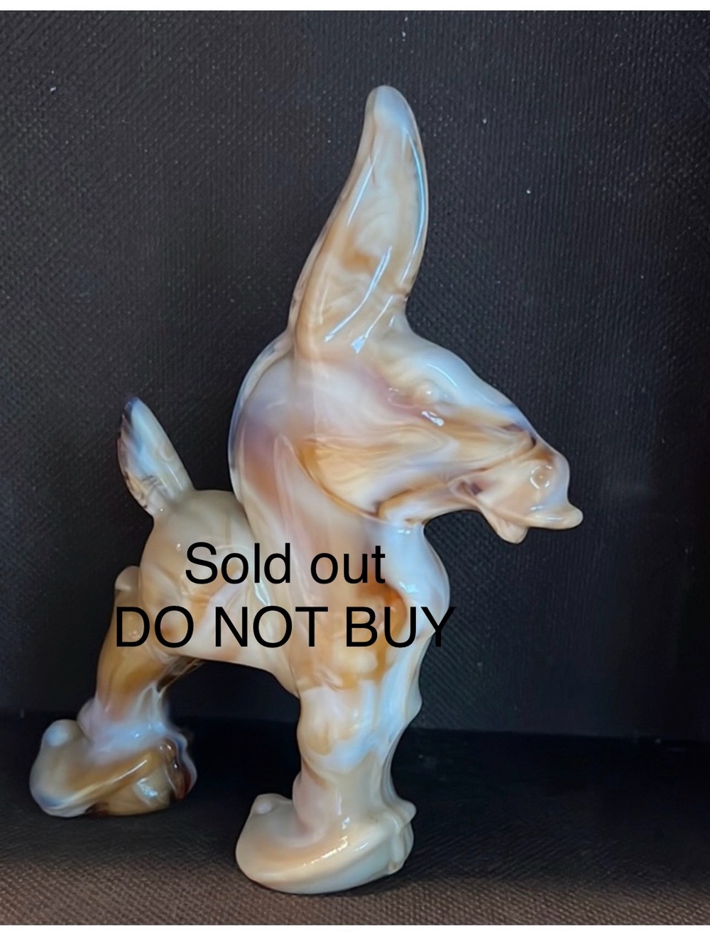Vintage Caramel Slag Imperial Glass Donkey Figurine